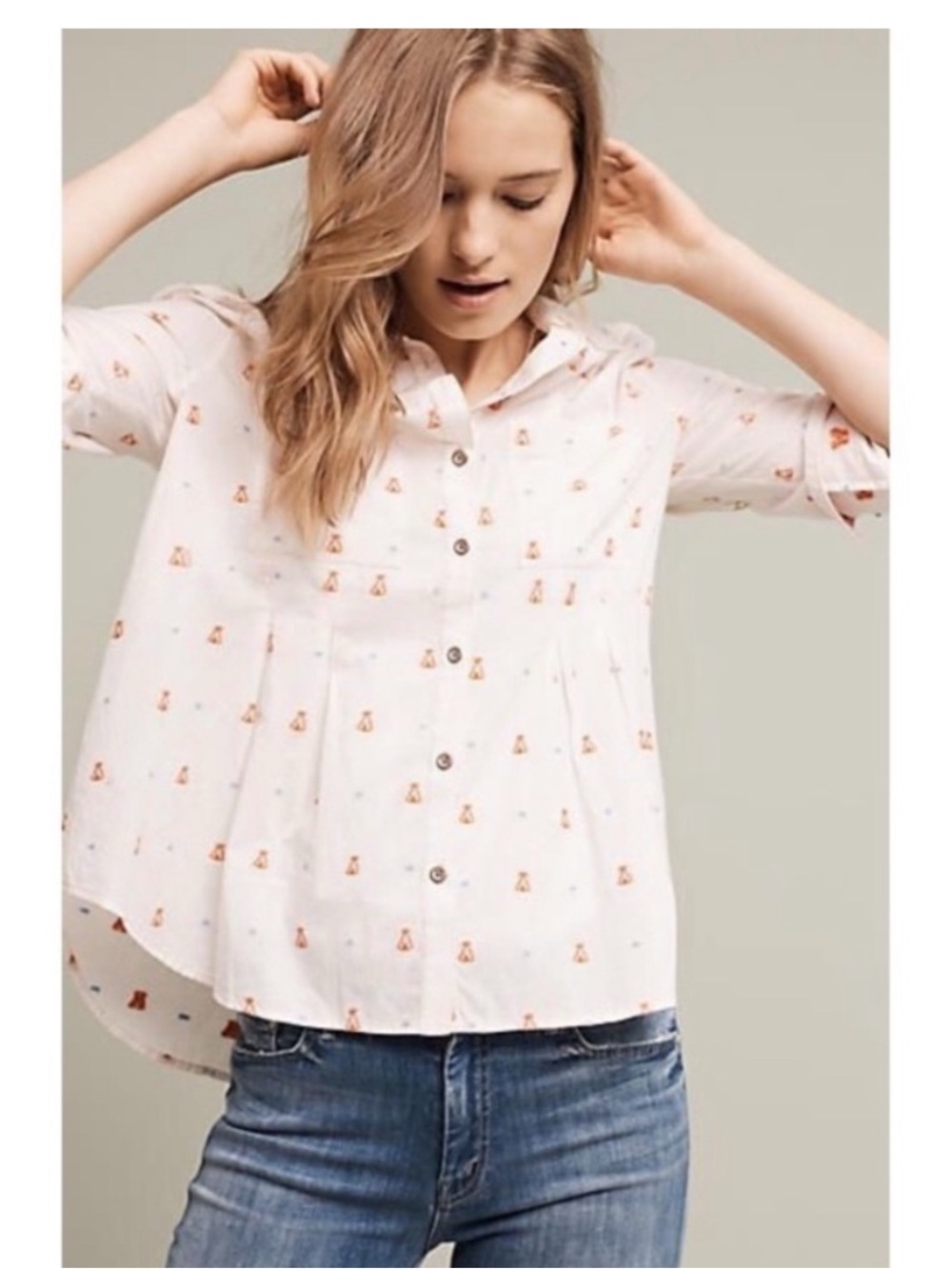 MAEVE Anthropologie Teepee Miette Button Up Shirt Size 4